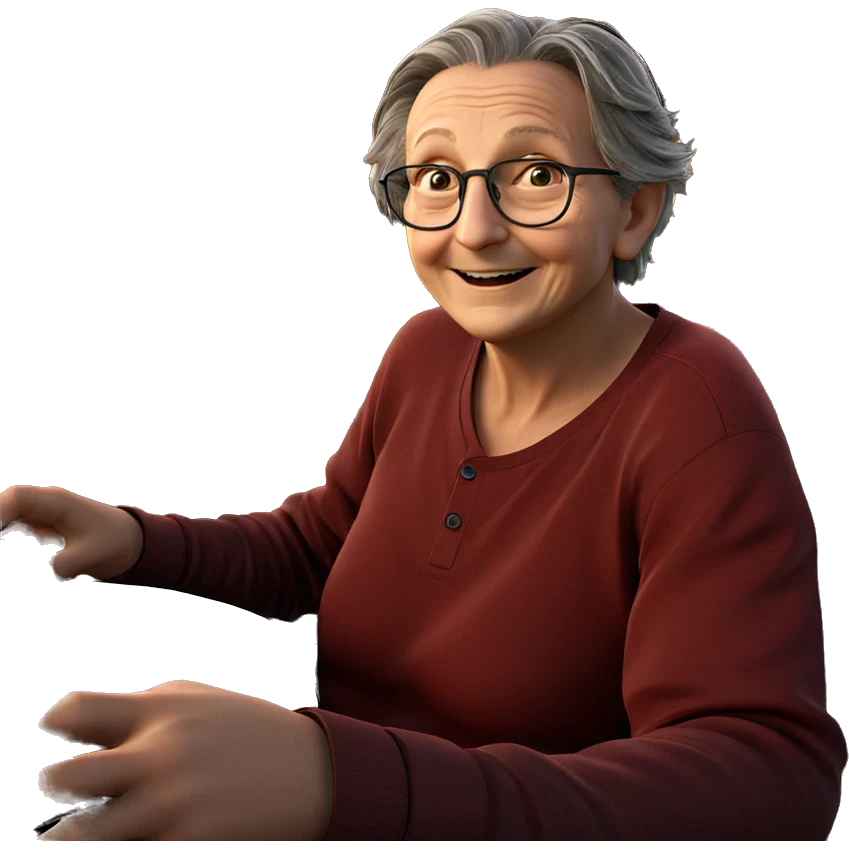 smiling boy with grey hair emoji