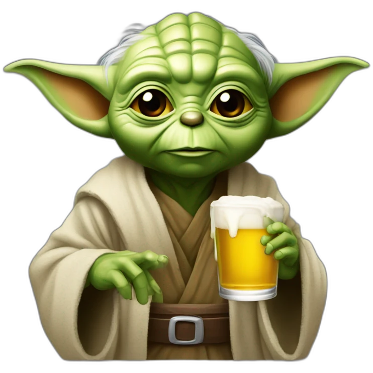 Yoda qui boit une bière emoji