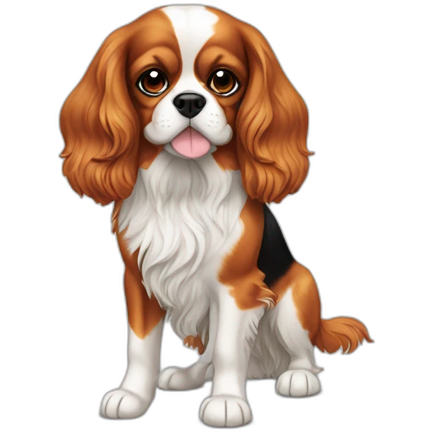 dog Cavalier King Charles Spaniel full height emoji