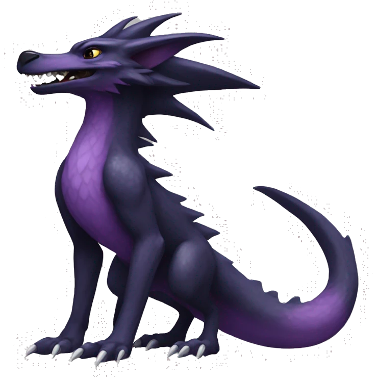 Black and purple nargacuga-sergal full body emoji