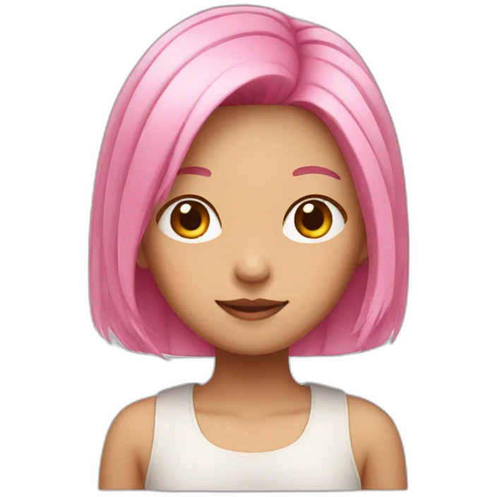 asian girl with pink hair emoji
