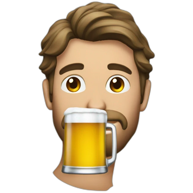 Fabien Roussel drinking beer emoji