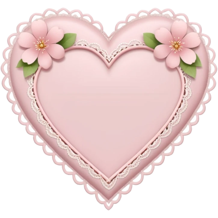 heart with sakura and a delicate lace border emoji