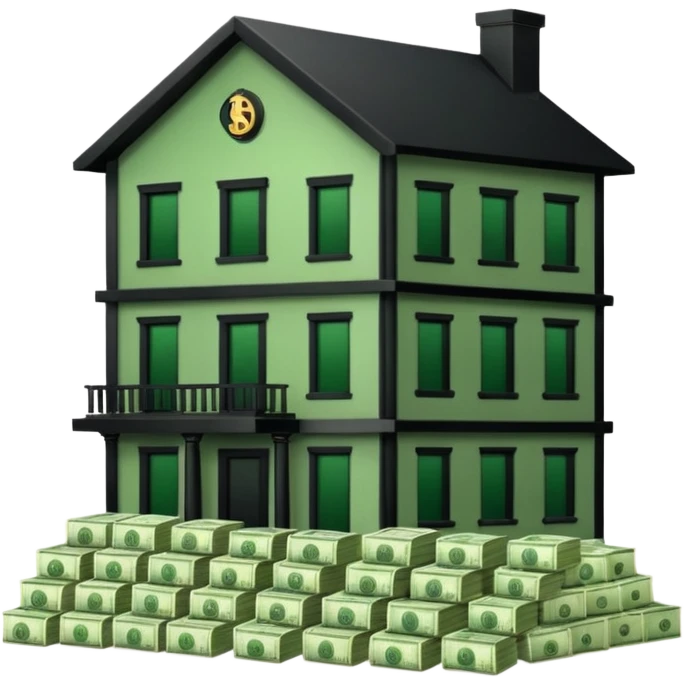 a bankhouse with money emoji