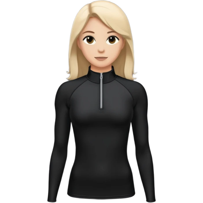 Black athletic quarter-zip top with spandex material and collar emoji
