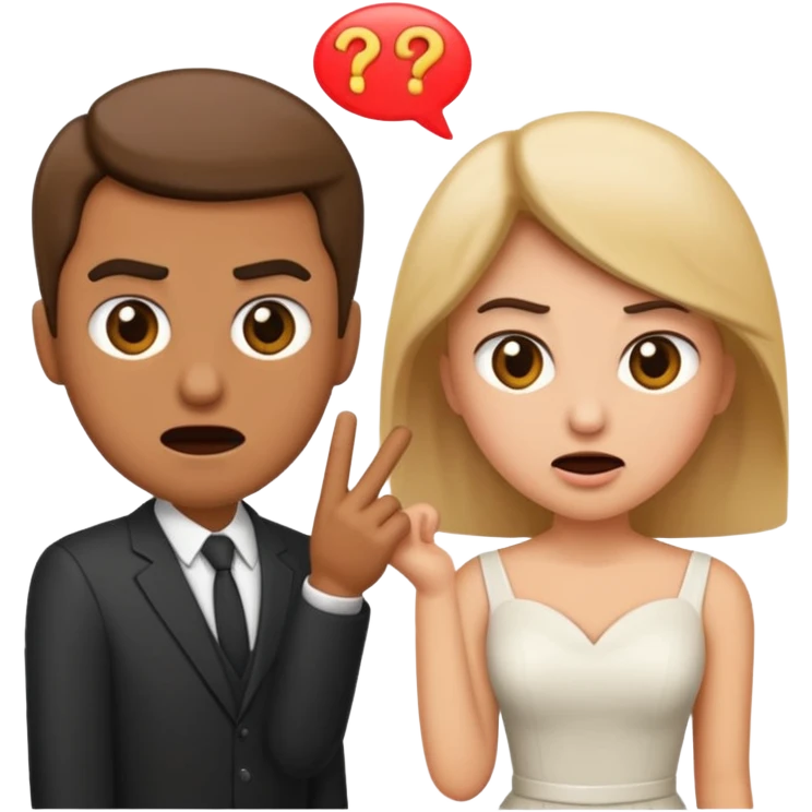 married couple arguing, emoji style emoji