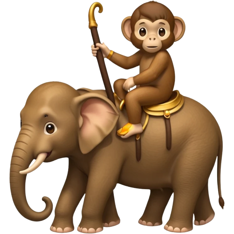 A monkey riding an elephant  emoji