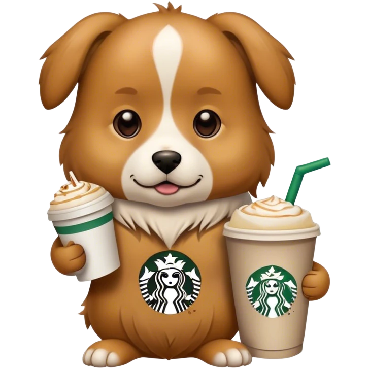 Dog with a Starbucks  emoji