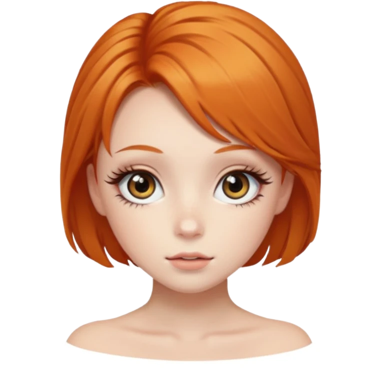 false eyelashes big lashes ginger girl anime eye emoji