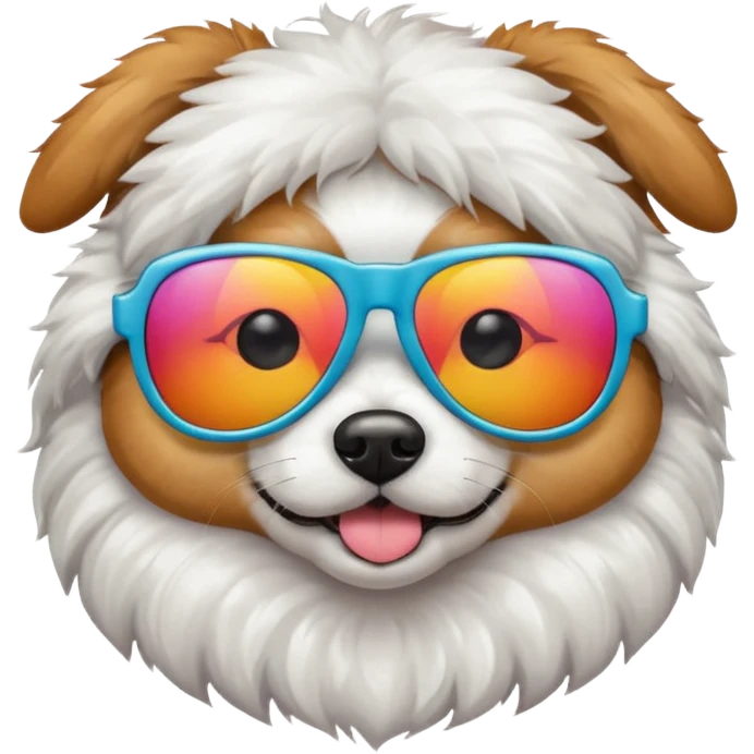 Dog rainbow with sunglasses emoji