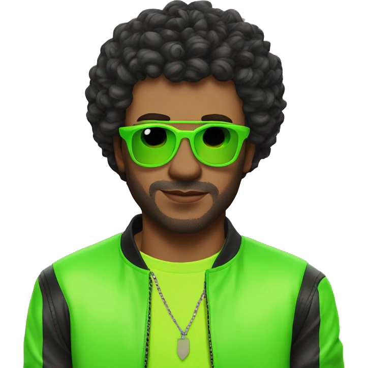 a single man who loves charli xcx and is wearing a neon green outfit emoji
