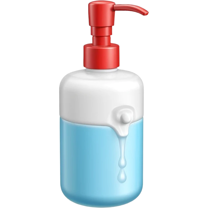 foam pump bottle object icon, soap dispenser with foam on top, glossy plastic, 3D cartoon, mobile game icon style, centered, clean background, no text, no watermark
 emoji