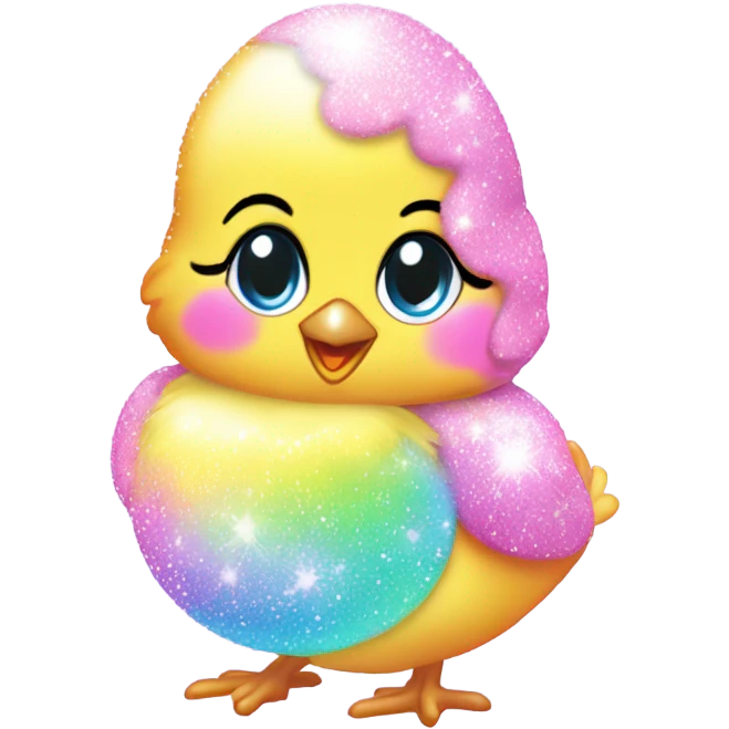 Lisa frank pastel sparkle easter chick emoji