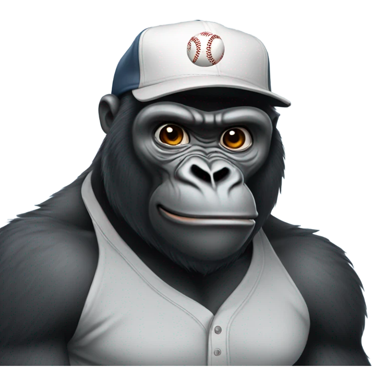 Gorilla wearing a baseball cap emoji
