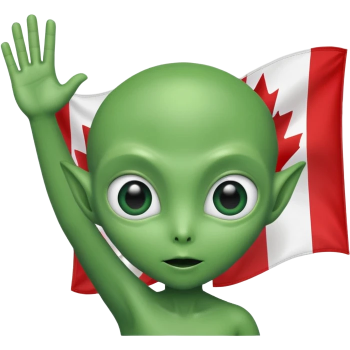 Aliens aluting Canadian flag emoji