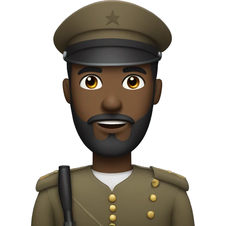 black man with beard soldier  emoji