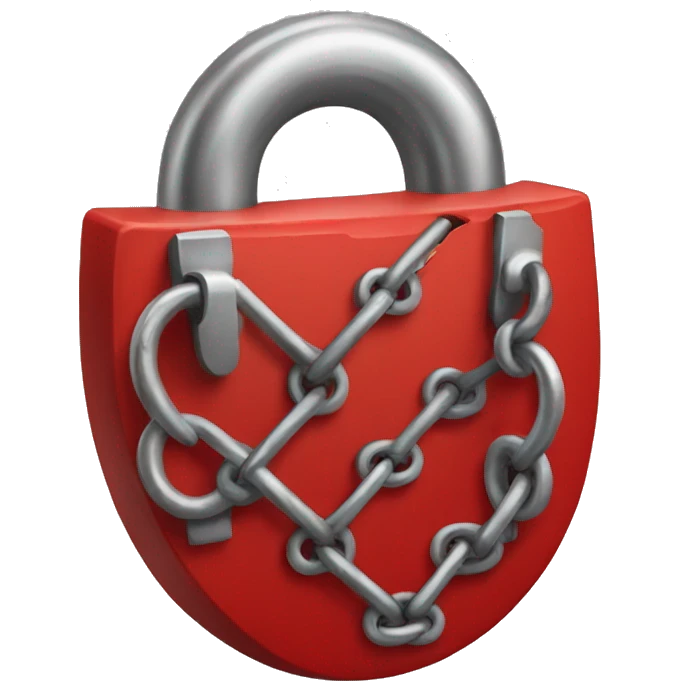 red color lock emoji