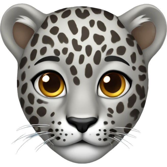 Leopard gray with brown eyes  emoji