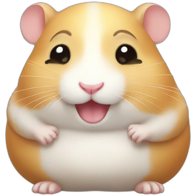 Hamster with chubby cheeks and rings on teeth emoji