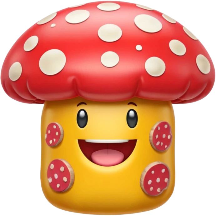   jeff koons style SPAM meat mushroom inflatable art emoji