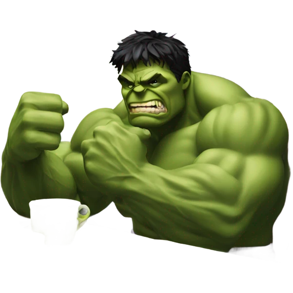 The hulk at a tea party emoji