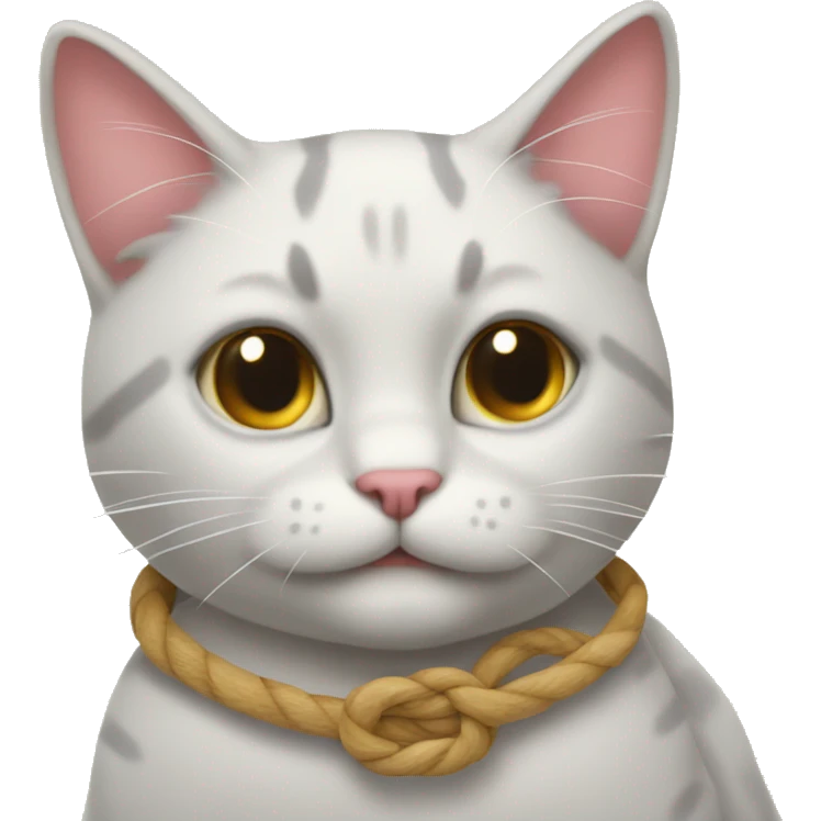 Gatito tierno con lazo emoji
