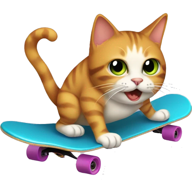 Cat farting on a skateboard  emoji