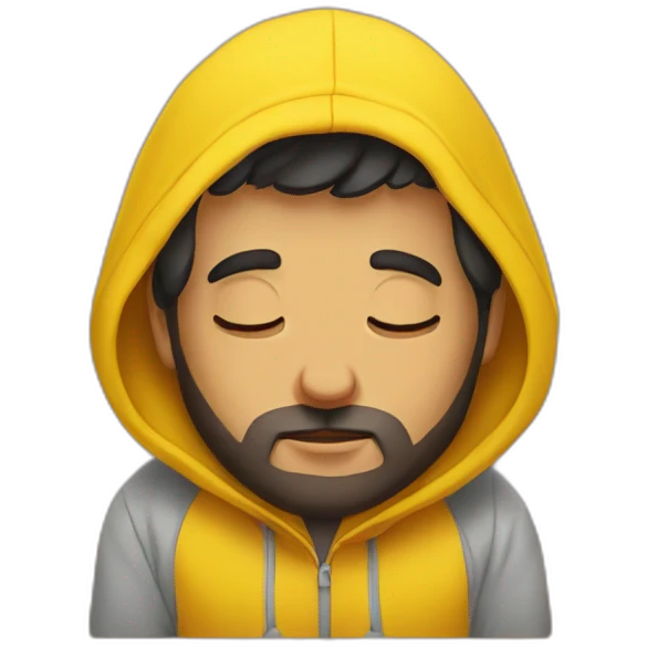 Armenian men  with yellow hoodie sleeping emoji