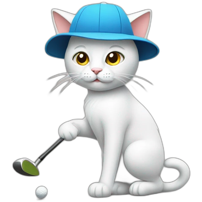 Golfing cat emoji