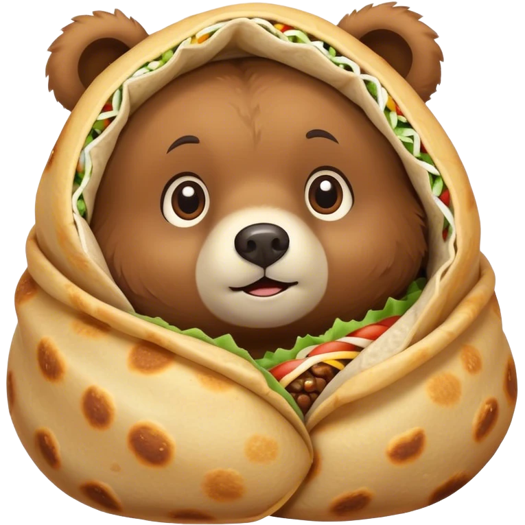 Cute bear in a burrito  emoji