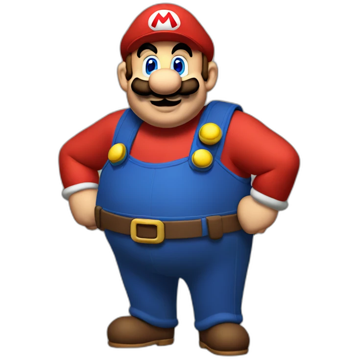 Mario with a big belly emoji