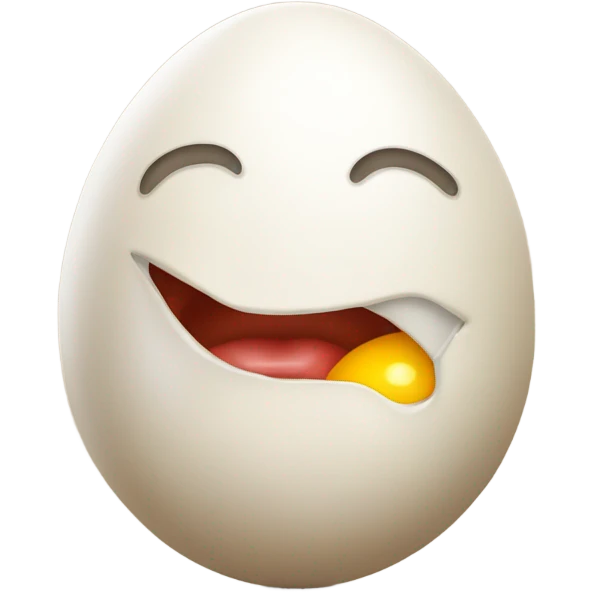 mouth licking egg emoji