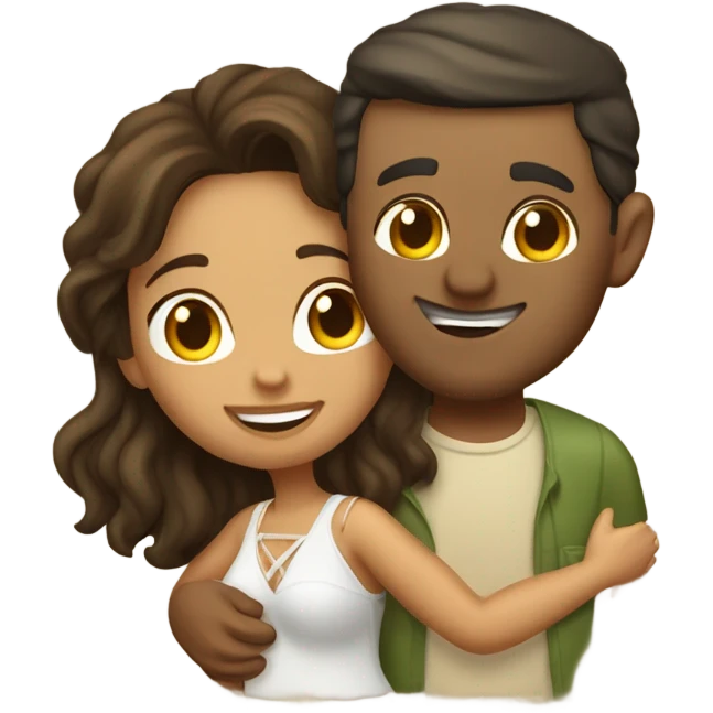 Latina island girl with Caucasian fisherman husband in love on an island  emoji