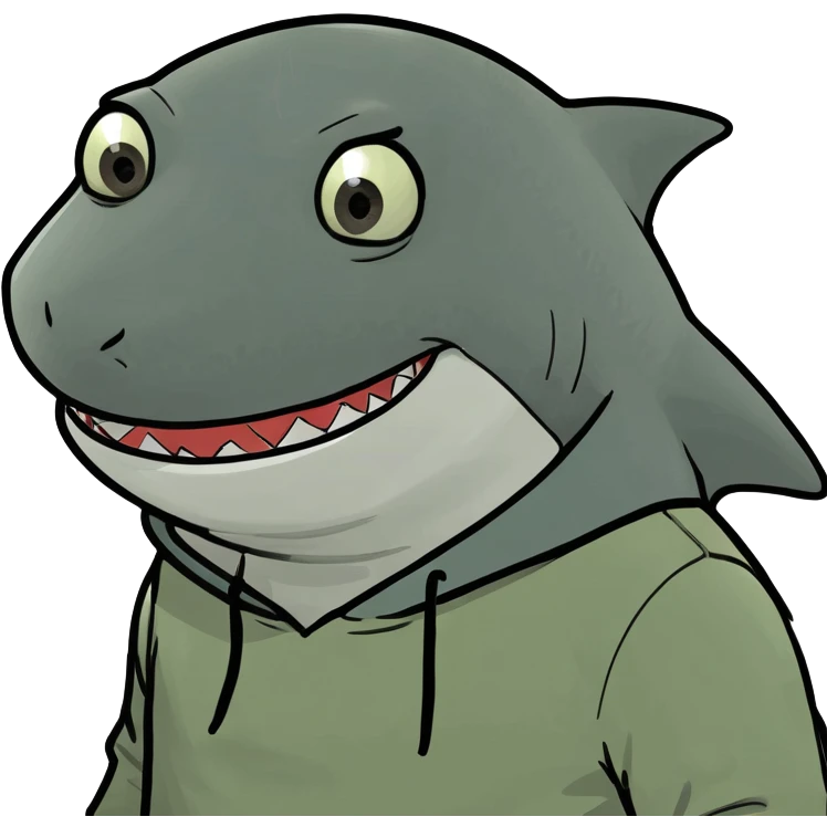 Shark wearing hoodie emoji