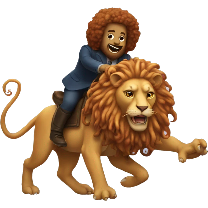 An octopus riding a lion emoji