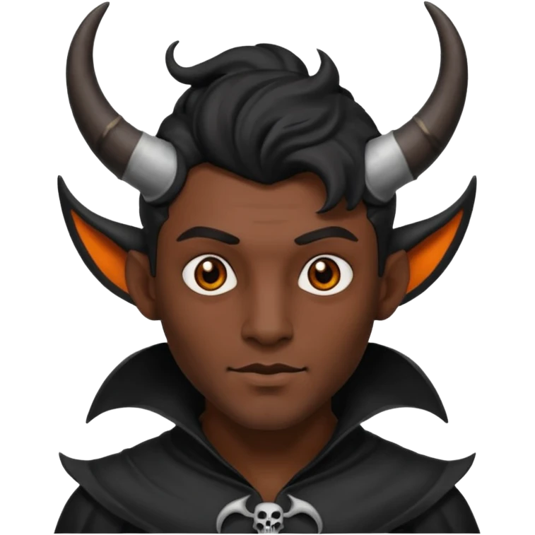 Black Horns on male halloween emoji