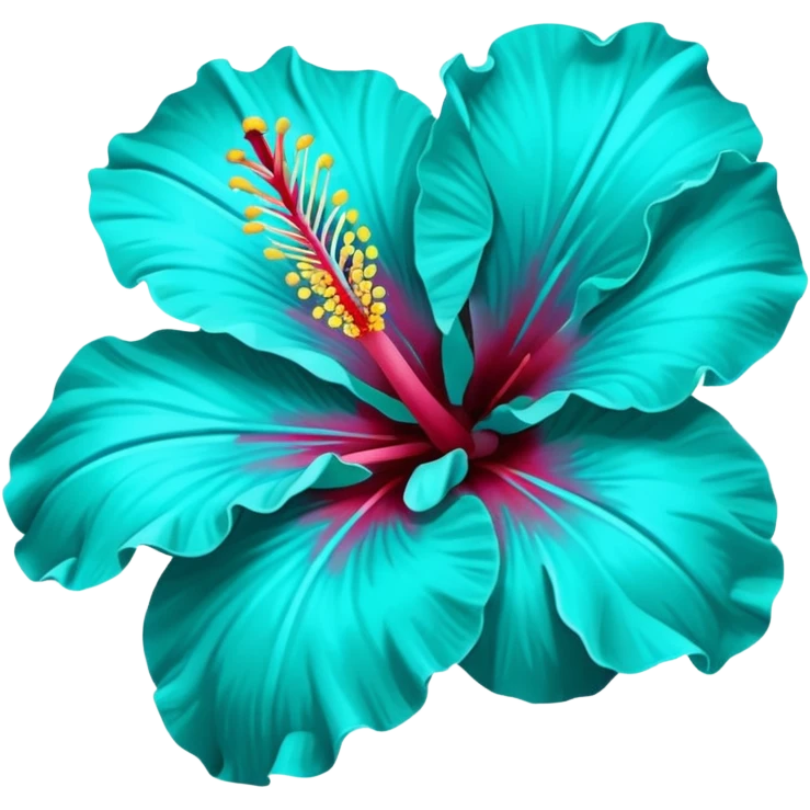 Turquoise hibiscus flower  emoji