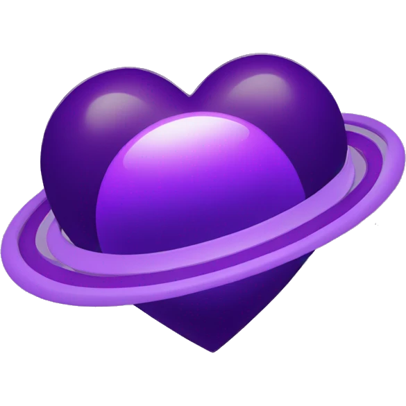 heart shaped purple saturn emoji