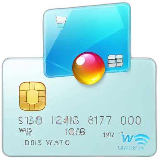 Glass credit card with gems emoji