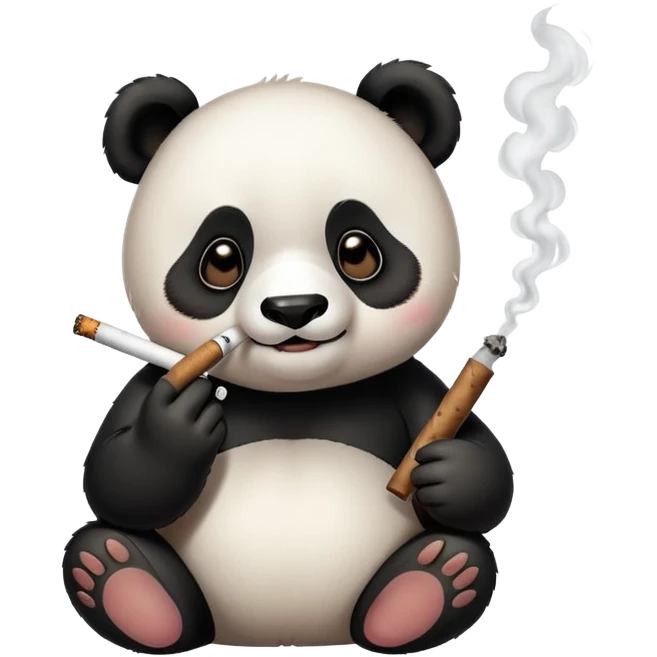 cute panda smoking a joint emoji