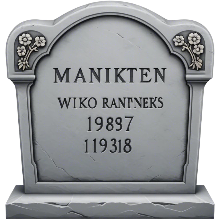 tombstone with mikko rantanens name emoji