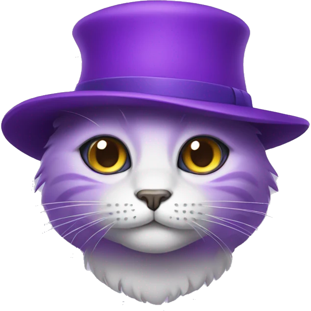 purple cat in hat emoji