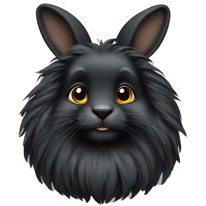 black lionhead rabbit  emoji