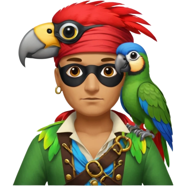 pirate and parrot emoji
