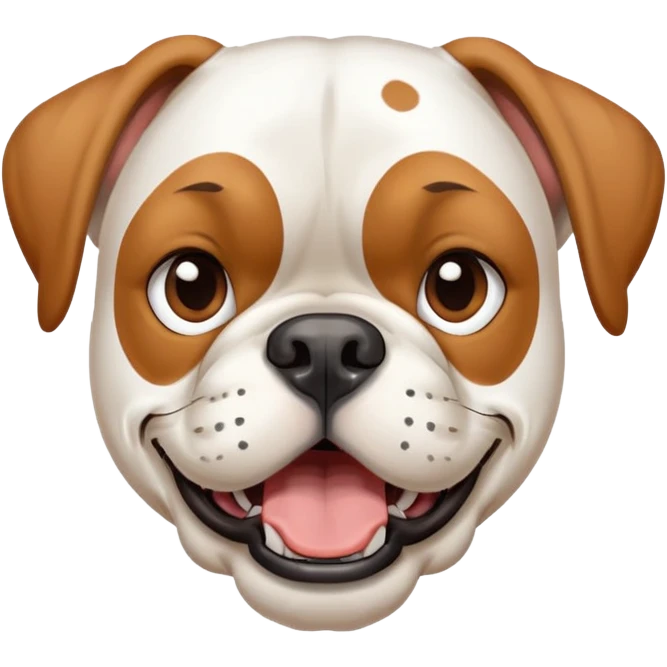 white boxer dog winking emoji