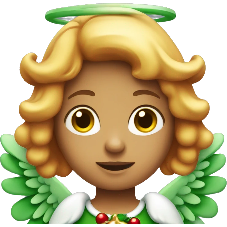 Red and green Christmas angel emoji