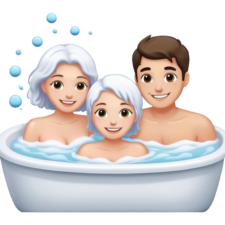 White Couple taking bath with bath bomb emoji