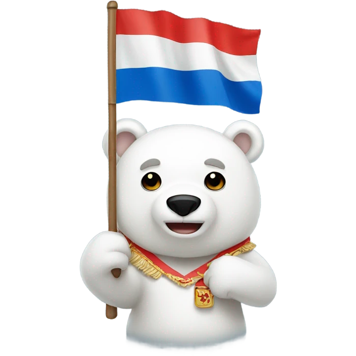 white bear holding a russian flag emoji