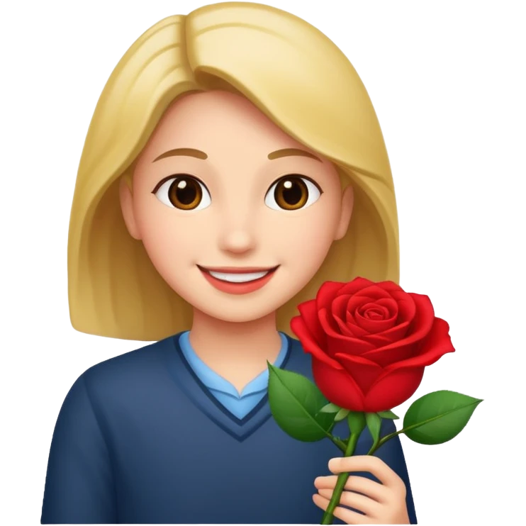 Smilie having a rose  emoji