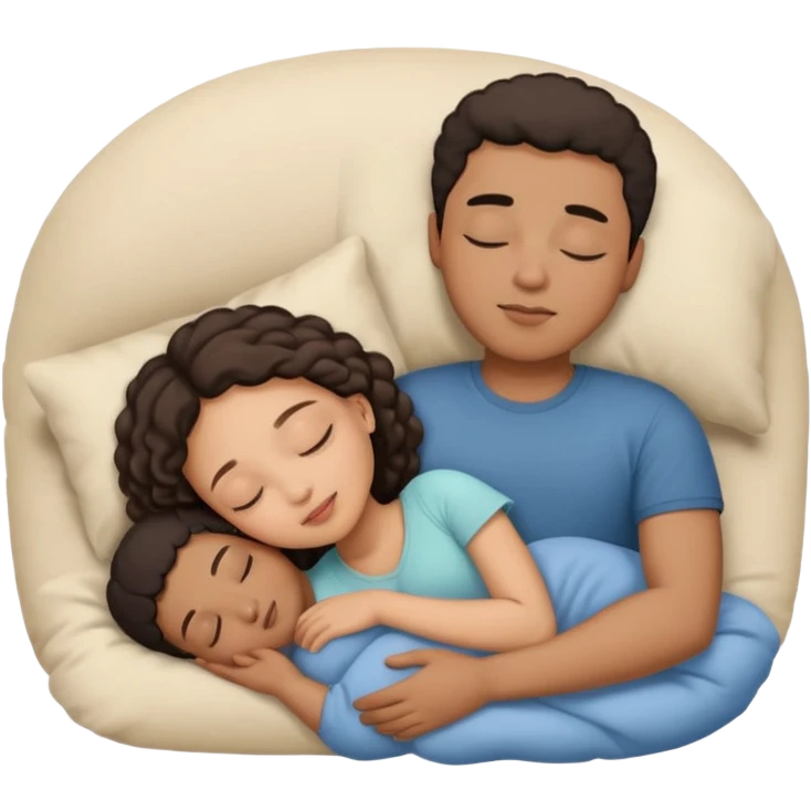 Couple sleeping biracial emoji